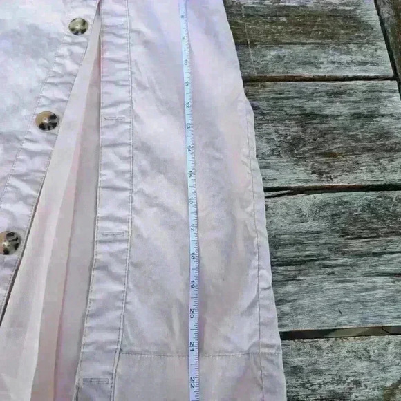 Super cute anthropology light pink linen skirt with faux thigh slit size 8 - Picture 4 of 7